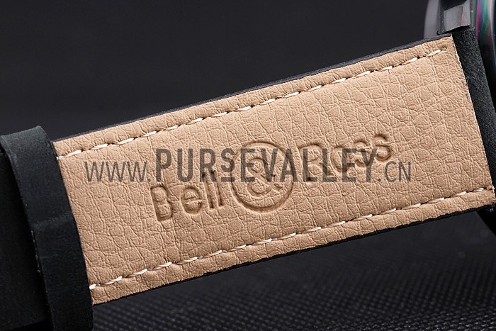 Bell and Ross BR126 Flyback Black Dial Black Case Black Suede Leather Strap