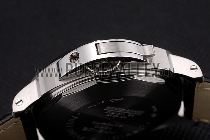 Swiss Panerai Luminor Marina White Dial Stainless Steel Case Black Leather Strap