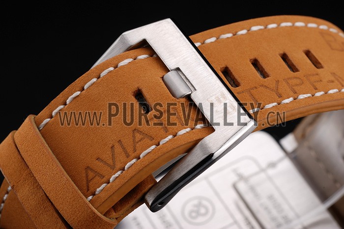 Bell and Ross BR 03-94 Black Dial Silver Case Brown Leather Strap