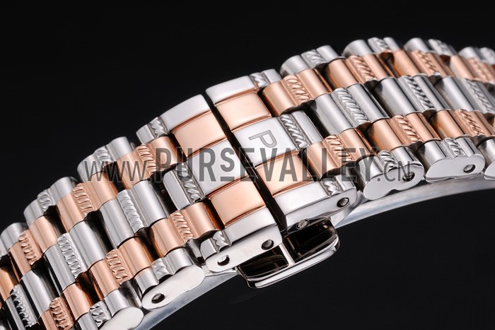 Swiss Piaget Traditional Blue Dial Gold Case Two Tones Stainless Steel Strap