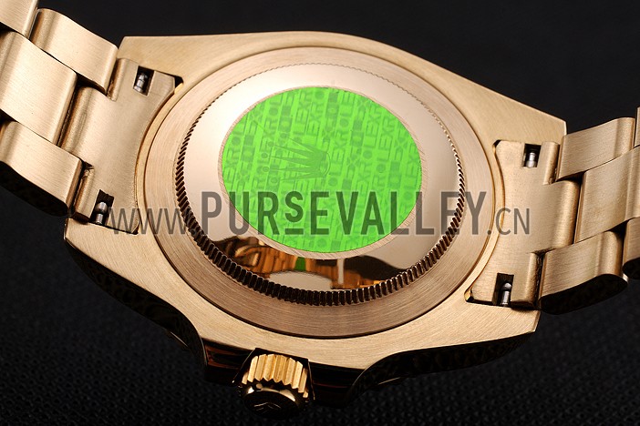 Swiss Rolex Submariner Gold Dial With Diamond Markings Black Bezel Yellow Gold Case And Bracelet