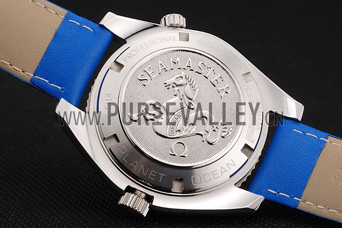 Omega Seamaster Planet Ocean Blue Dial Blue Leatherl Bracelet 622538