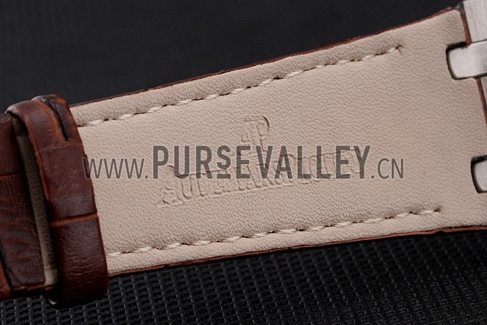 Audemars Piguet Royal Oak Fondation White Dial Stainless Steel Case Brown Leather Strap