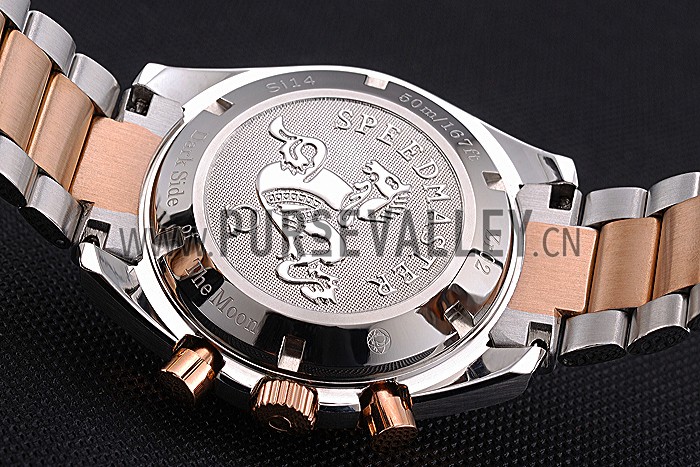 Omega Speedmaster Black Dial Gold Bezel Stainless Steel Case Two Tone Bracelet 622804