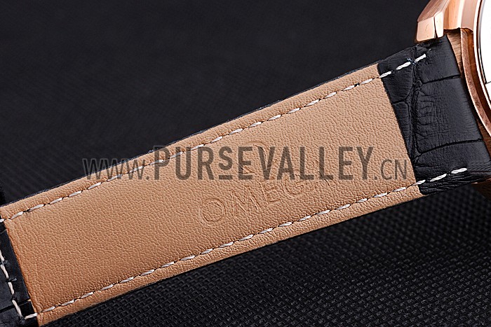 Omega Speedmaster Black Dial Gold Case Black Leather Strap 622809