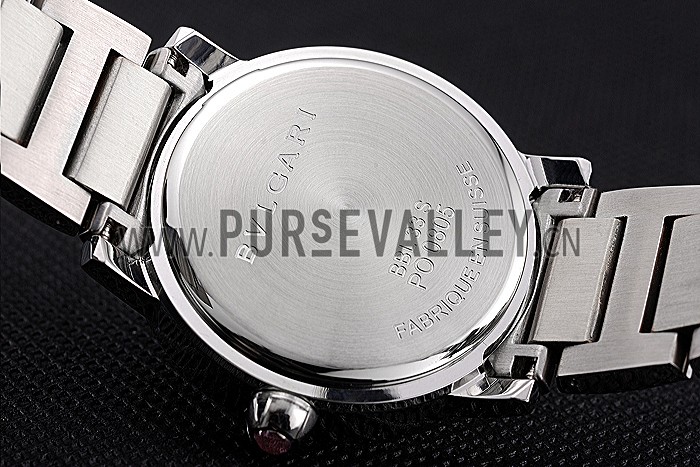 Bvlgari Solotempo Pearl Dial Diamond Bezel Stainless Steel Case And Diamonds 622747