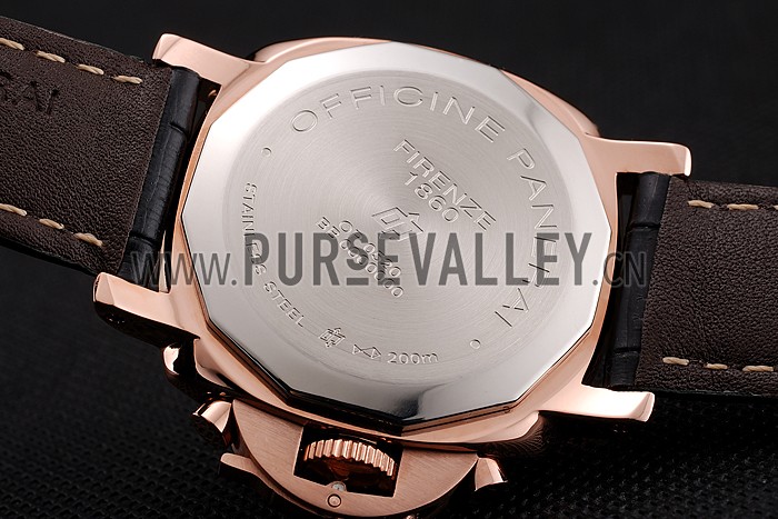 Panerai Radiomir 8 Days Chronograph Black Dial Diamond Bezel Rose Gold Case Black Leather Strap 1453798