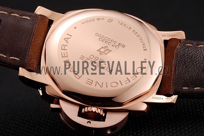 Panerai Radiomir White Dial Diamond Bezel Rose Gold Case Brown Suede Leather Strap 1453799