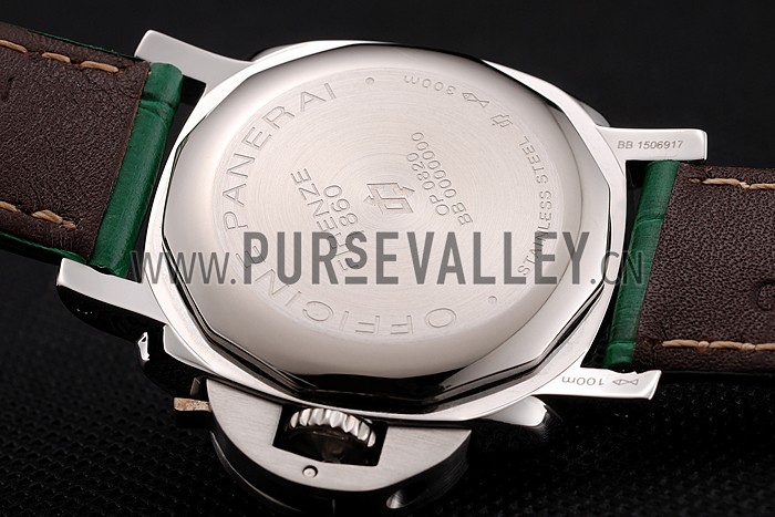 Panerai Radiomir White Dial Stainless Steel Case Green Leather Strap 1453804