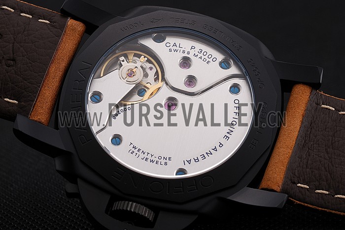 Swiss Panerai Luminor 1950 Brown Dial Black PVD Case Brown Suede Leather Strap 1453848