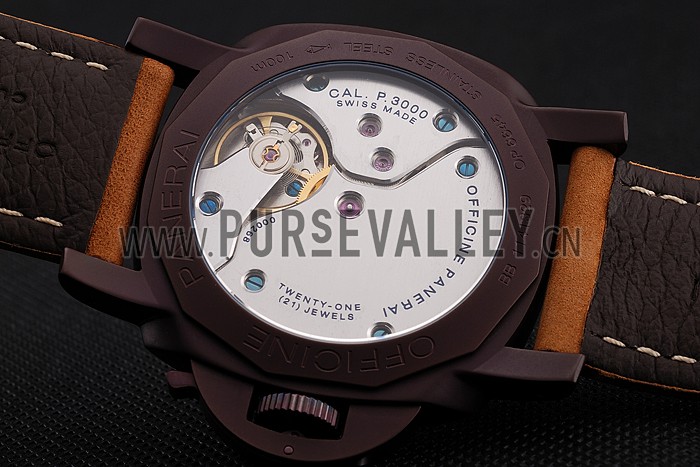 Swiss Panerai Luminor 1950 Brown Dial Brown PVD Case Brown Suede Leather Strap 1453850