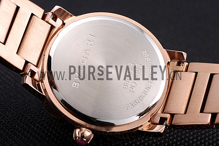 Bvlgari Solotempo Plum Dial With Diamonds Rose Gold Case And Bracelet 622743