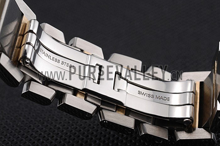 Swiss Cartier Tank Francaise Steel Case White Dial Roman Numerals Two Tone Bracelet 622648