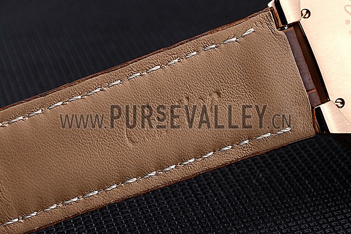 Swiss Cartier Ballon Bleu Diamond Case Black Dial Brown Leather Bracelet 622679