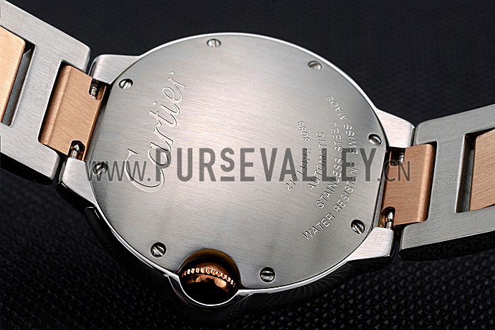 Swiss Cartier Ballon Bleu 36mm Silver Dial Stainless Steel Case Two Tone Rose Gold Bracelet 622876