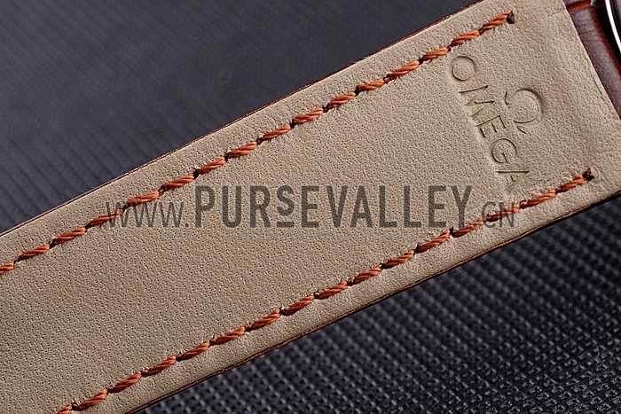 Omega DeVille Silver Bezel with White Dial and Brown Leather Strap 621566