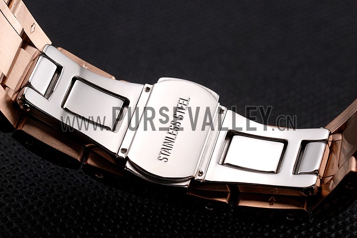 Burberry The City Black Dial Diamond Bezel Rose Gold Case And Bracelet