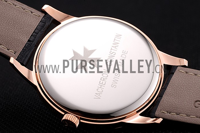 Vacheron Constantin Patrimony Chronometre Royal Black Dial Rose Gold Case Black Leather Strap