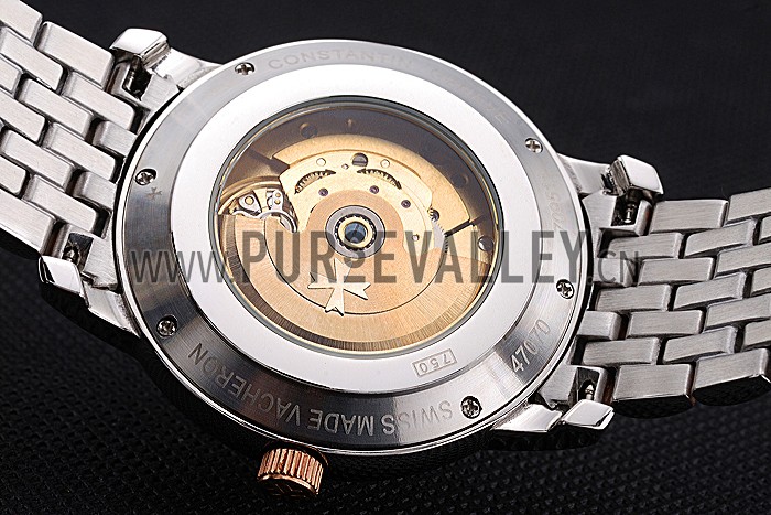 Vacheron Constantin Patrimony Silver Dial Rose Gold Case Two Tone Bracelet 62292