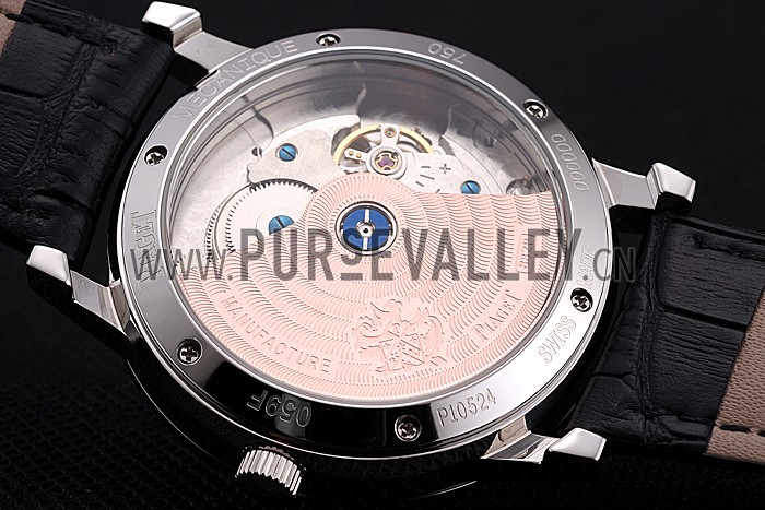 Piaget Altiplano Date Silver Dial Stainless Steel Case Black Leather Strap