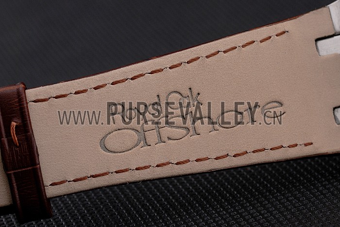 Swiss Audemars Piguet Royal Oak White Dial Stainless Steel Case Brown Leather Strap