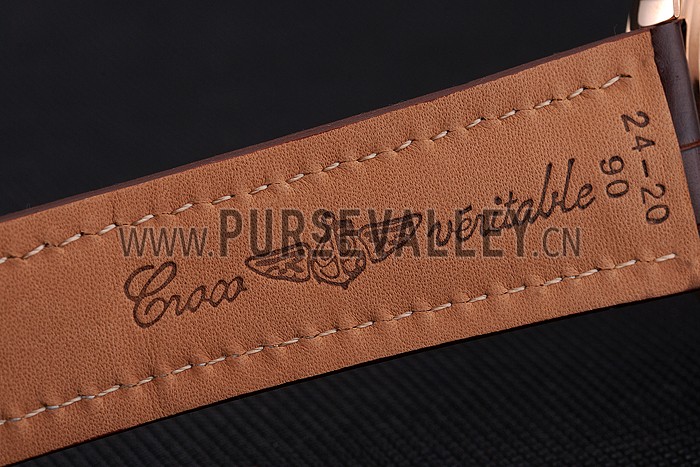 Breitling Chronomat Blue Dial Stainless Steel Case Gold Bezel Blue Leather Strap