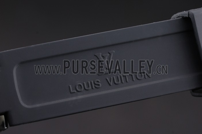 Louis Vuitton Tambour Essential Voyagez White Dial Black Case Black Rubber Strap