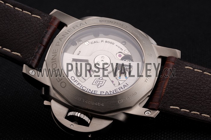 Swiss Panerai Luminor Marina 1950 3 Days Brown Dial Stainless Steel Case Brown Leather Strap