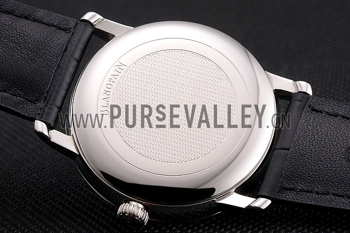 Blancpain Villeret Ultra Slim Black Dial Stainless Steel Case Black Leather Strap