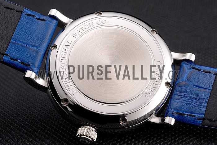 IWC Portofino Day And Night Pearl Dial Stainless Steel Case Blue Leather Strap