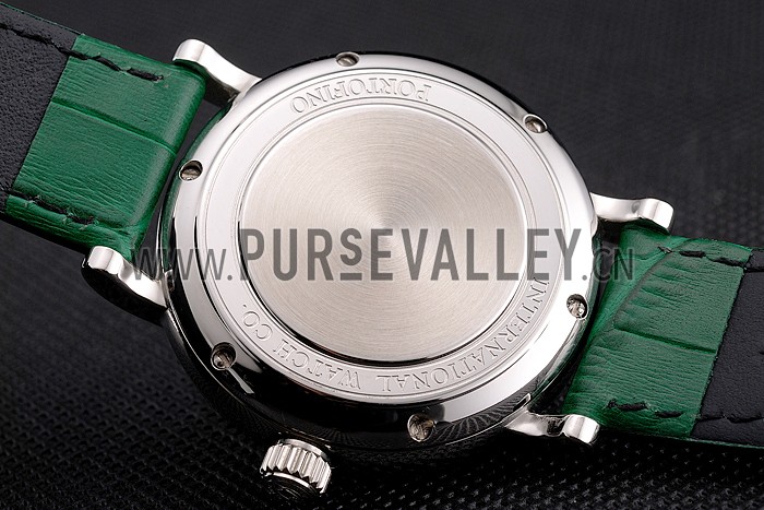 IWC Portofino Day And Night White Dial Stainless Steel Case Green Leather Strap