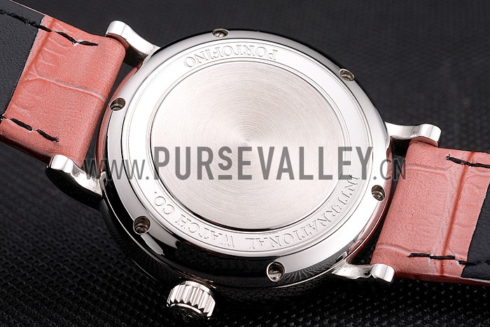 IWC Portofino Day And Night White Dial Stainless Steel Case Pink Leather Strap