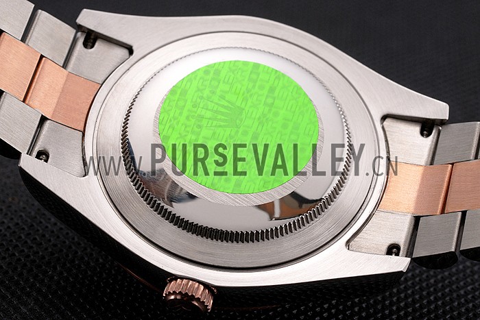 Swiss Rolex Datejust White Dial Rose Gold Bezel Stainless Steel Case Two Tone Bracelet