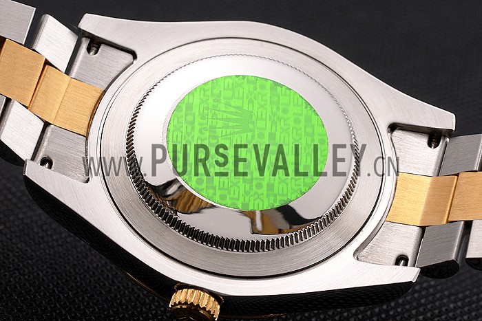 Swiss Rolex Datejust Gold Dial Gold Bezel Stainless Steel Case Two Tone Bracelet