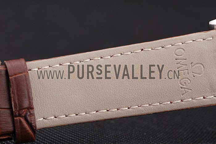 Omega Seamaster Vintage Chronograph White Dial Stainless Steel Case Brown Leather Strap