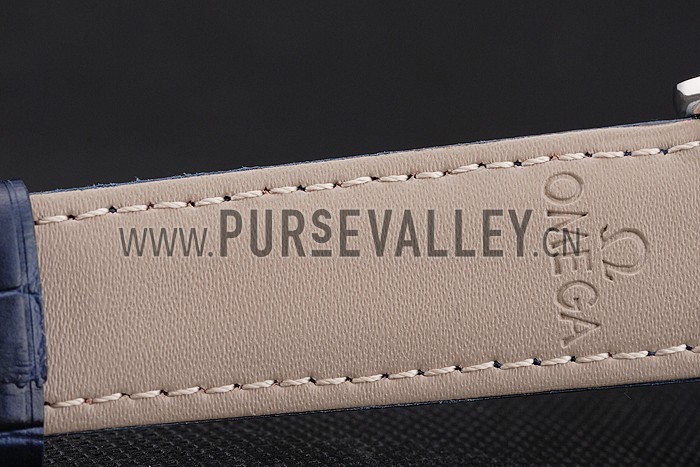 Omega Seamaster Vintage Chronograph Blue Dial Stainless Steel Case Blue Leather Strap