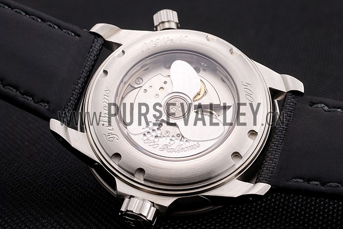 Swiss Blancpain 500 Fathoms Black Dial Stainless Steel Case Black Canvas Strap