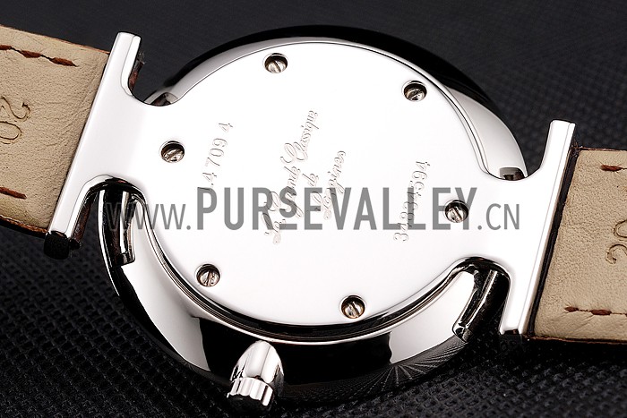 Swiss Longines Grande Classique White Dial Roman Numerals Stainless Steel Case Brown Leather Strap