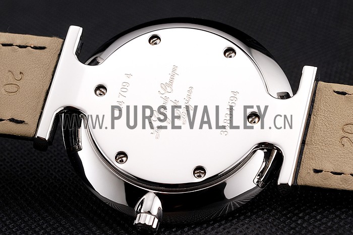 Swiss Longines Grande Classique Black Dial Roman Numerals Stainless Steel Case Black Leather Strap