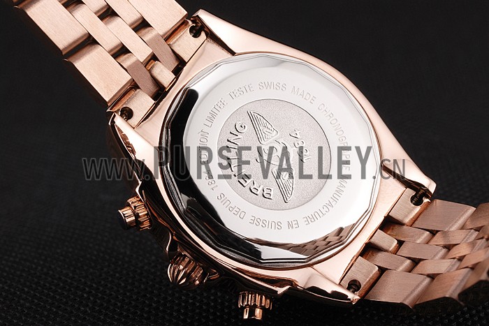 Breitling Chronomat Quartz Pearl Dial Rose Gold Case And Bracelet