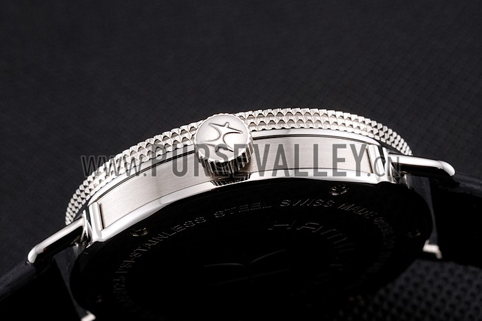 Hamilton Navy Pioneer Small Second White Dial Stainless Steel Case Black Leather Strap