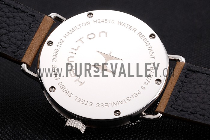 Hamilton Navy Pioneer Small Second Black Dial Stainless Steel Case Light Brown Leather Strap