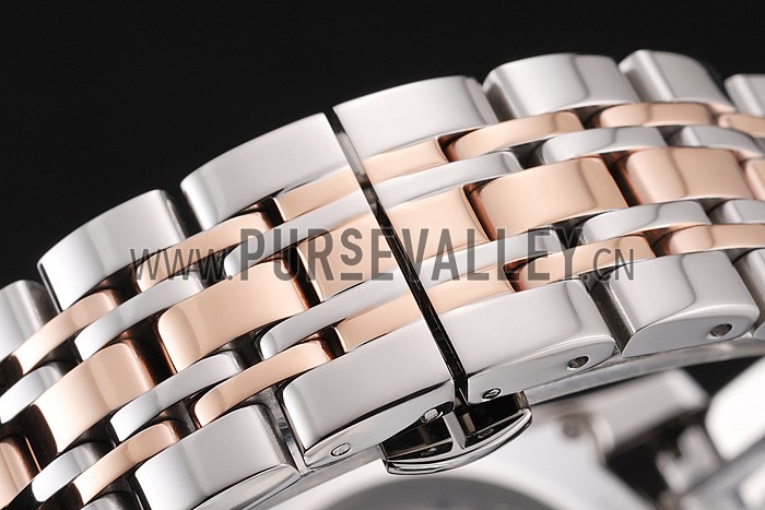 Omega De Ville Moonphase Tourbillon White Dial Stainless Steel Case Two Tone Steel Rose Gold Bracelet