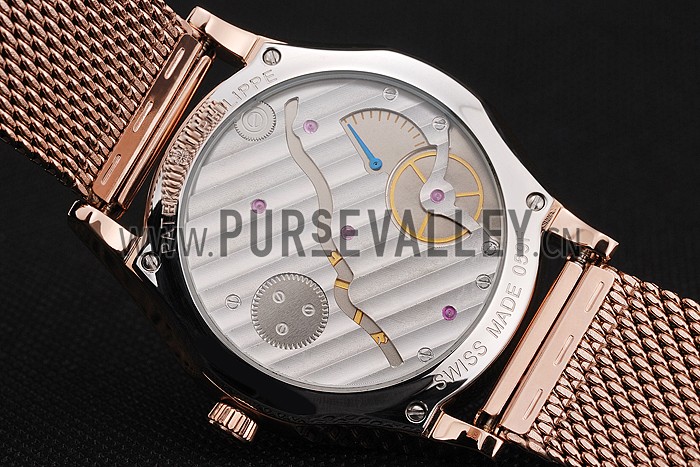 Patek Philippe Calatrava Small Seconds Black Engraved Dial Rose Gold Case And Bracelet