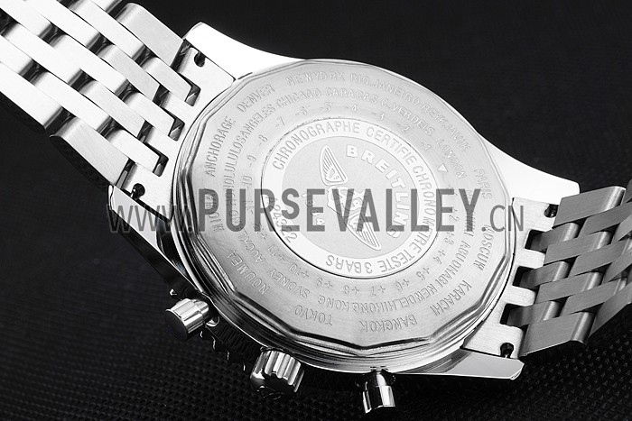 Breitling Navitimer Black Dial White Subdials Stainless Steel Case And Bracelet