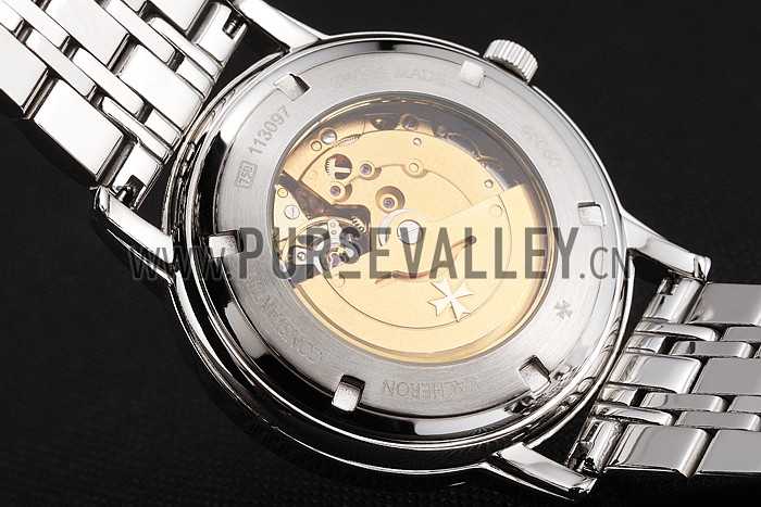 Vacheron Constantin Tourbillon White Dial Rose Gold Numerals Stainless Steel Case Two Tone Bracelet