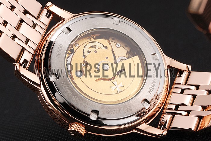 Vacheron Constantin Tourbillon White Dial Blue Numerals Rose Gold Case And Bracelet