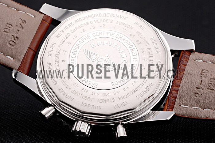 Breitling Navitimer World White Dial Brown Leather Bracelet 622514