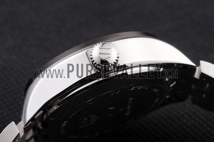 Tag Heuer Swiss SLR Tachymeter Bezel Stainless Steel White Dial