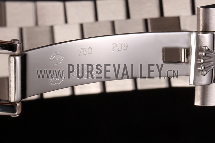 Swiss Rolex Daydate Stainless Steel Bracelet Black Dial 80294